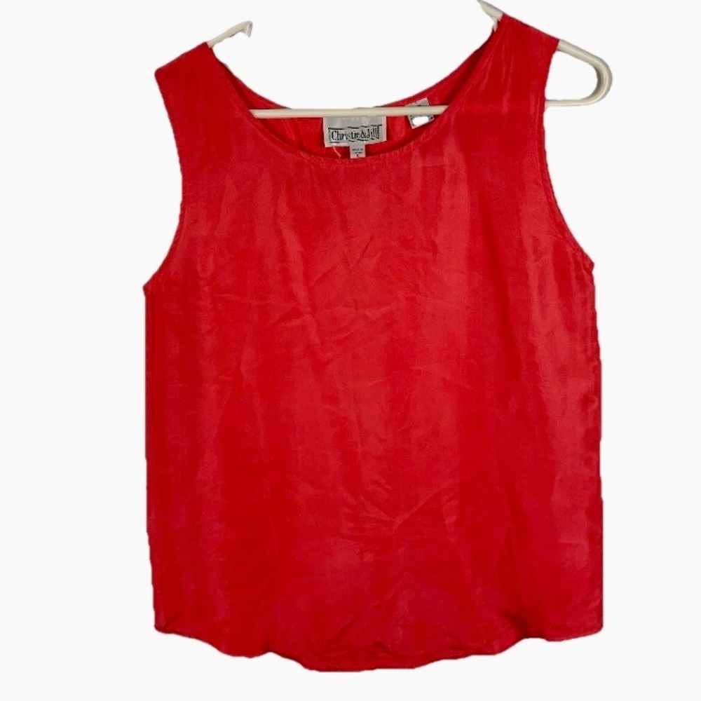 Vintage Hot Pink 100% Silk Tank Top Shell Cami Sz S Sleeveless Natural Materials